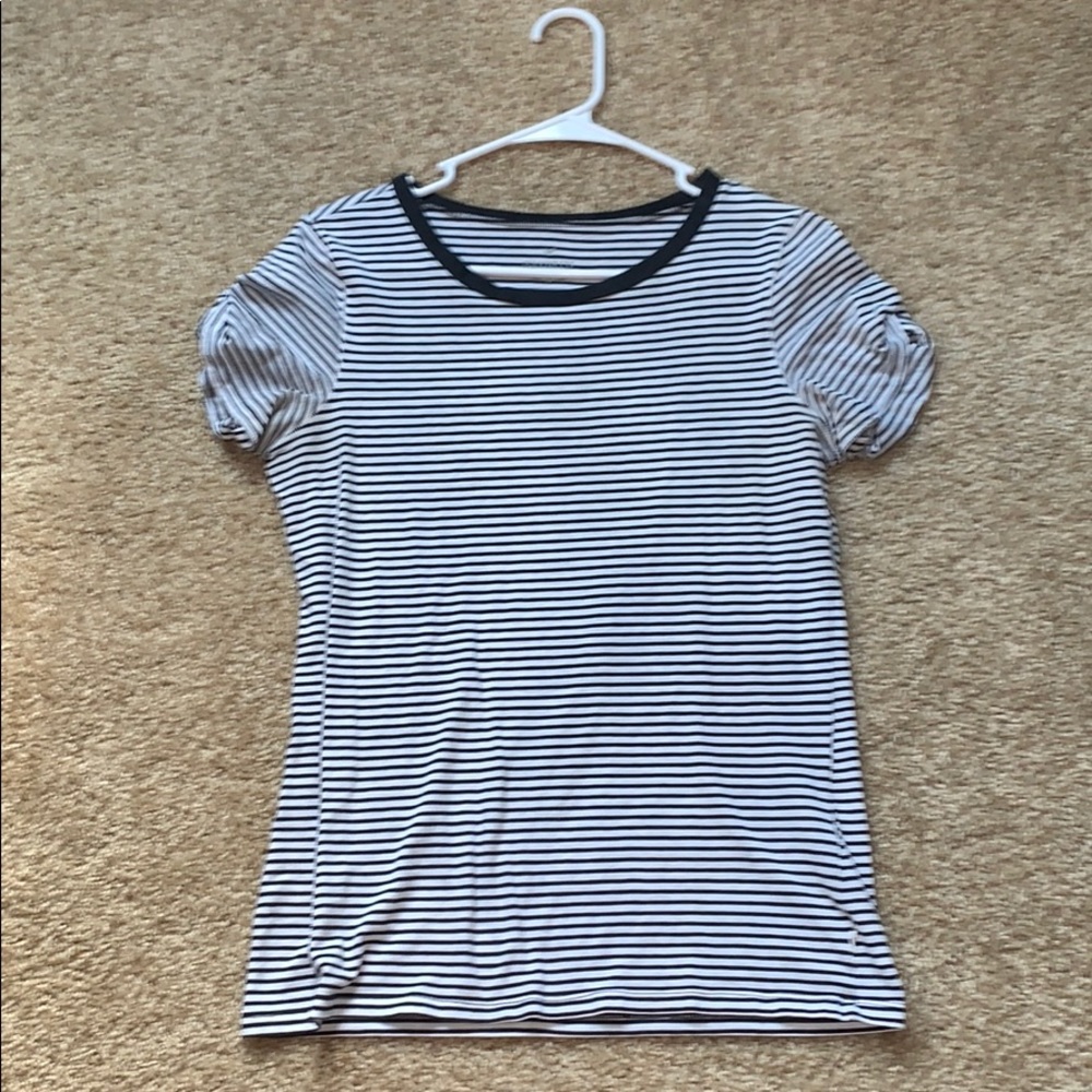 Black and White Stripped American Eagle Tee